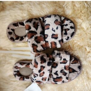 Stars Above Leopard Print Slippers